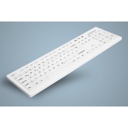 Active Key Hygiene Desktop Keyboard Sealed USB, White