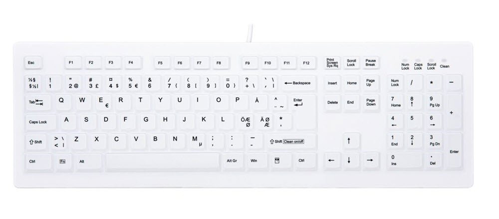 Active Key Hygiene Desktop Keyboard Sealed Watertight USB, W