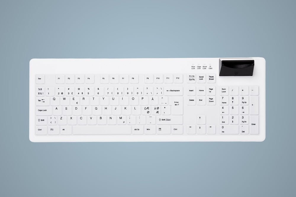 Active Key Hygiene SC Desktop Keyboard Sealed USB, Black/Whi