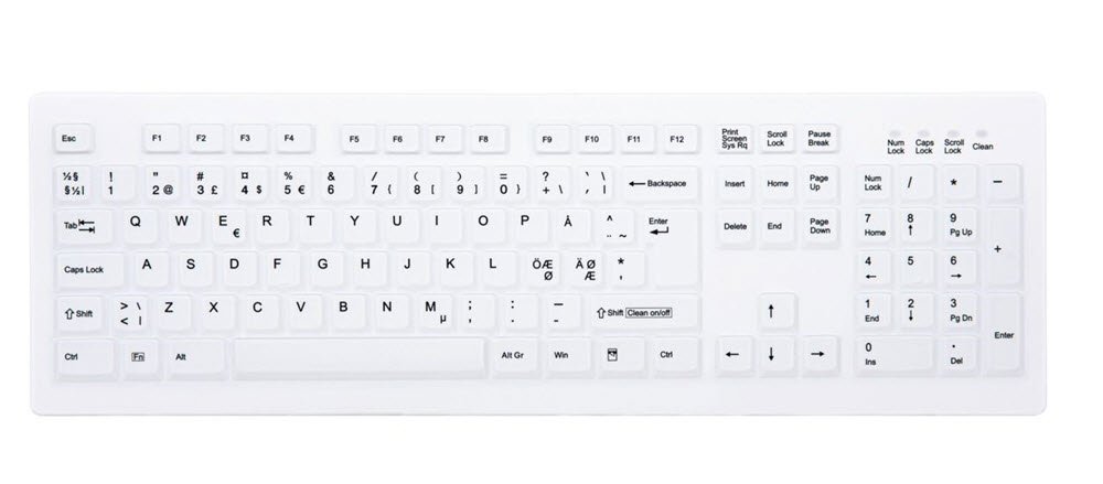 Active Key Wireless Hygiene Desktop Keyboard Sealed Watertig