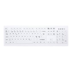 Wireless Hygiene Desktop Keyboard Sealed USB White