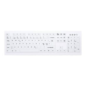 Wireless Hygiene Desktop Keyboard Sealed USB White