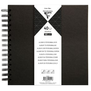 Hard cover album Sort 20x20cm 40 sider 200g