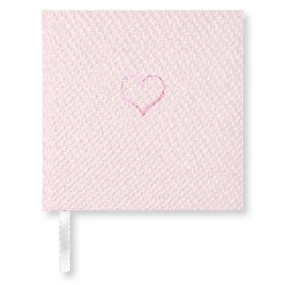 Paperstyle G�stebog m. hjerte 185x185 Dusty Rose Plain 96 sider