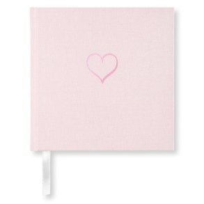 Paperstyle G�stebog m. hjerte 185x185 Dusty Rose Plain 96 sider