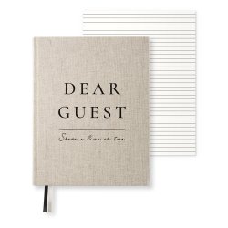 Paperstyle Large G�stebog �Dear Guest� plain Rough Linen 256 sider