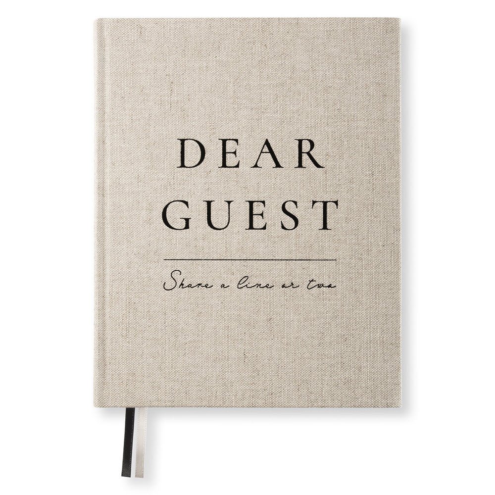 Paperstyle Large G�stebog �Dear Guest� plain Rough Linen 256 sider