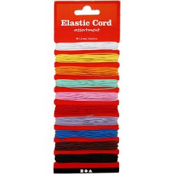 Elastiksnor 10 stk. ass farver  3,50 m 
