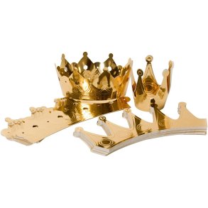 Fastelavskroner prinsesse og Konge Guld 1 stk. 