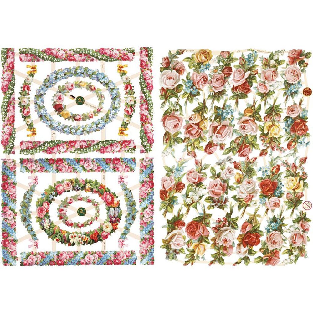 Glansbilleder Sm� Blomster 2 ark.