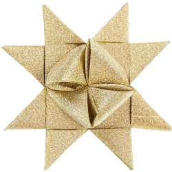 Stjernestrimler  40 stk. Guld m. Glitter og Mat 15mm og 25mm 