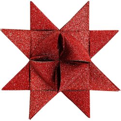 Stjernestrimler  40 stk. R�d m. Glitter og Mat 15mm og 25mm 