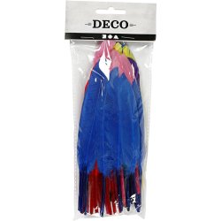 Fjer ass farver 13 cm 48 stk. 