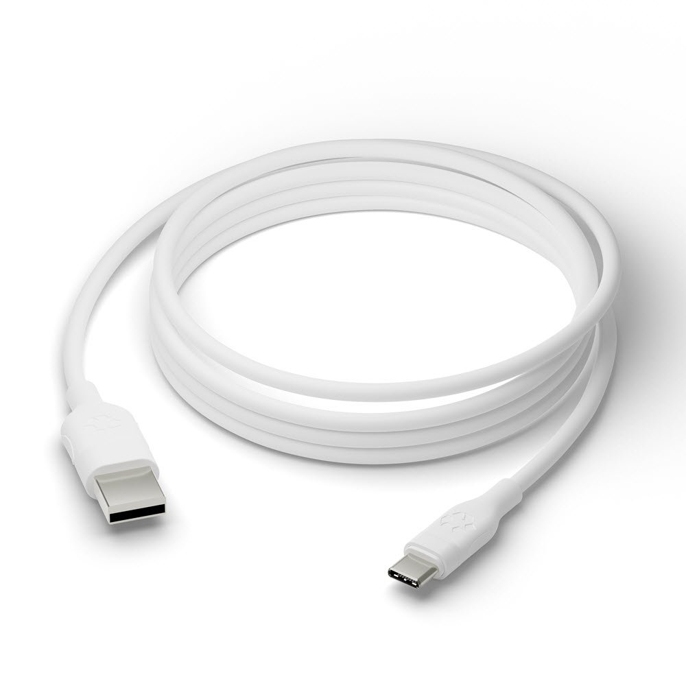 Cable - USB-A to USB-C - TPE, White (2.5m)