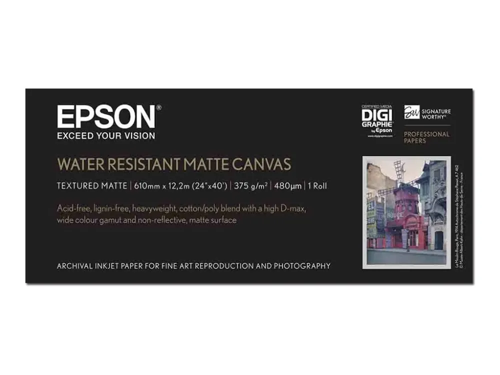 24'' Water Resistant Matte Canvas 375gr 12m