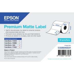 High Gloss Label die-cut roll: 102x51mm 650 labels