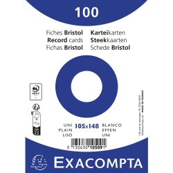 Exacompta Kartotekskort 105x148 blank 100stk