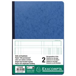 Exacompta Kolonnebog 2 kolonner 80 s. ass farver