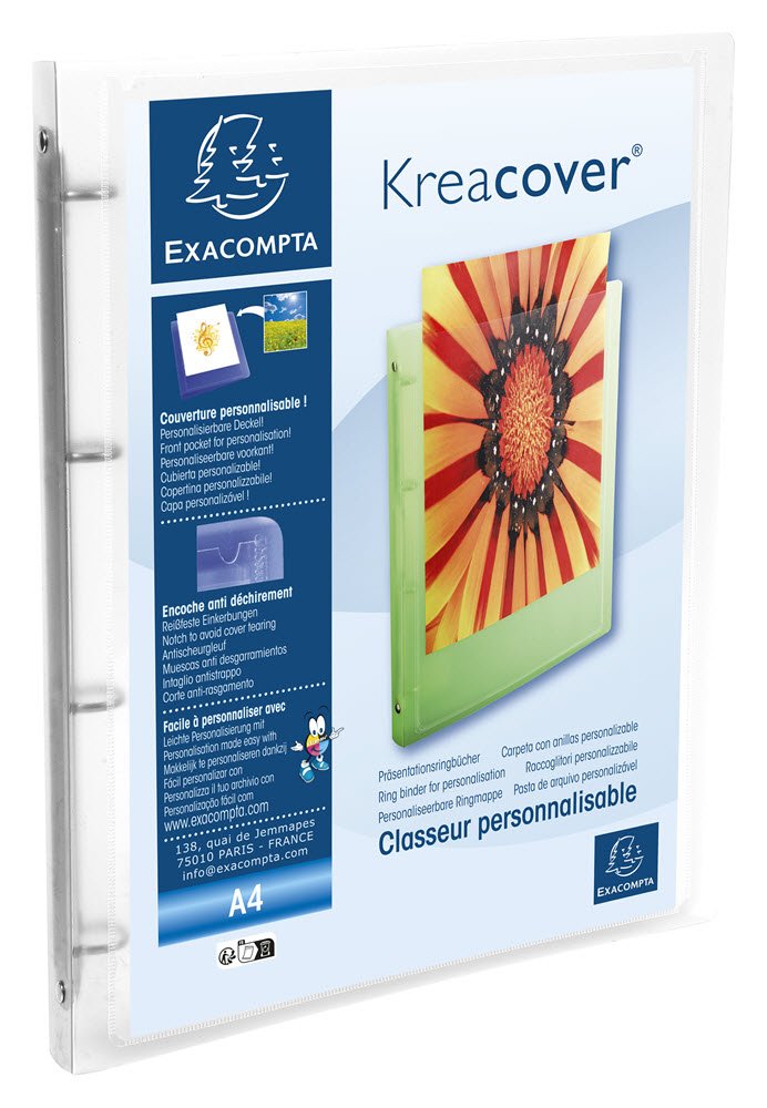 Exacompta Ringbind A4 15 mm 4 ringe Klar frosted