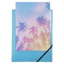 Exa Elastikmappe Plast Pastel m/forside A4 5 stk.