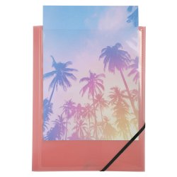 Exa Elastikmappe Plast Pastel m/forside A4 5 stk.