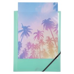 Exa Elastikmappe Plast Pastel m/forside A4 5 stk.