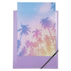 Exa Elastikmappe Plast Pastel m/forside A4 5 stk.