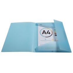 Exa Elastikmappe Plast Pastel m/forside A4 5 stk.