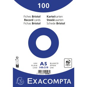 Exacompta Kartotekskort A5 Ulin 100stk
