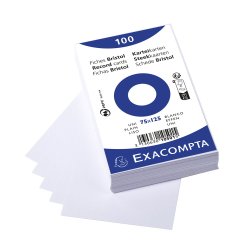 Exacompta Kartotekskort A ulineret 100stk