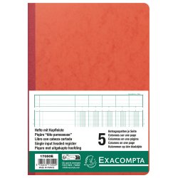 Exacompta Kolonnebog 5 kolonner 80 s. ass farver