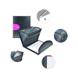 Exacompta Konference / Harmonika Mappe Sort 6 rum