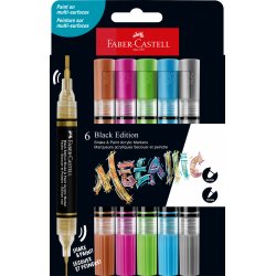 Faber-Castell Akryl marker 6 stk. Metallic farver 2in1
