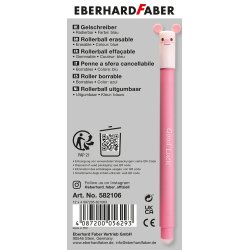 Faber-Castell Gel Roller m. viskelder Lyserd Grisling