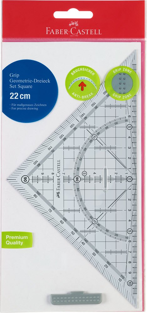 Faber-Castell Geometritrekant m. grib 22cm