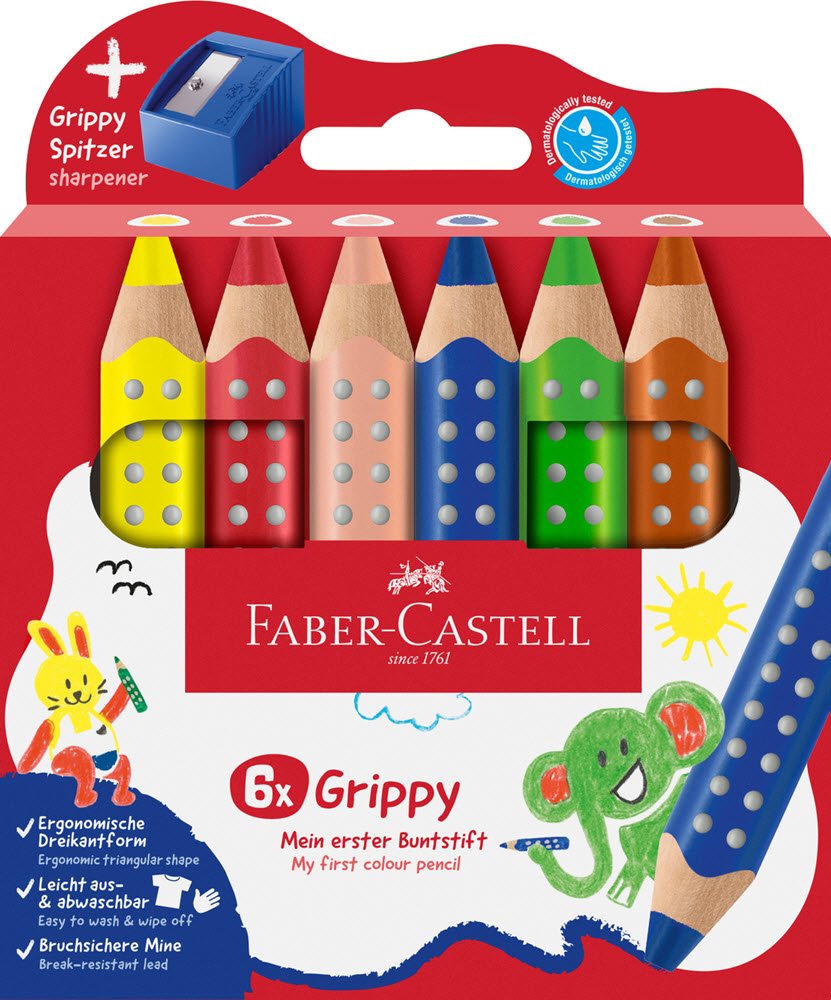 Faber-Castell Gribbi 6 stk. inkl. XXL spidser