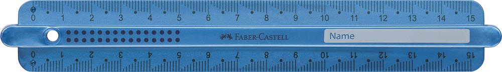 Faber-Castell Lineal 15cm Bl eller Sort 1 stk.