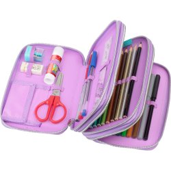 Faber-Castell Penalhus 3-fag m. indhold Lilla Enhjrning