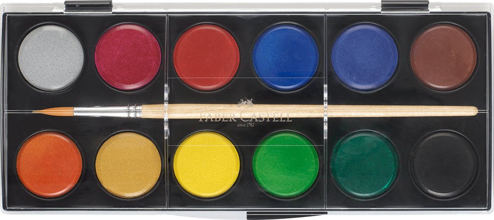 Faber-Castell Vandfarver 12 stk. m. pensel