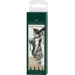 Faber-Castell Artist Pen 4 ass. Sort