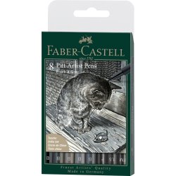Faber-Castell Artist Pen 8 ass. Sort og Gr