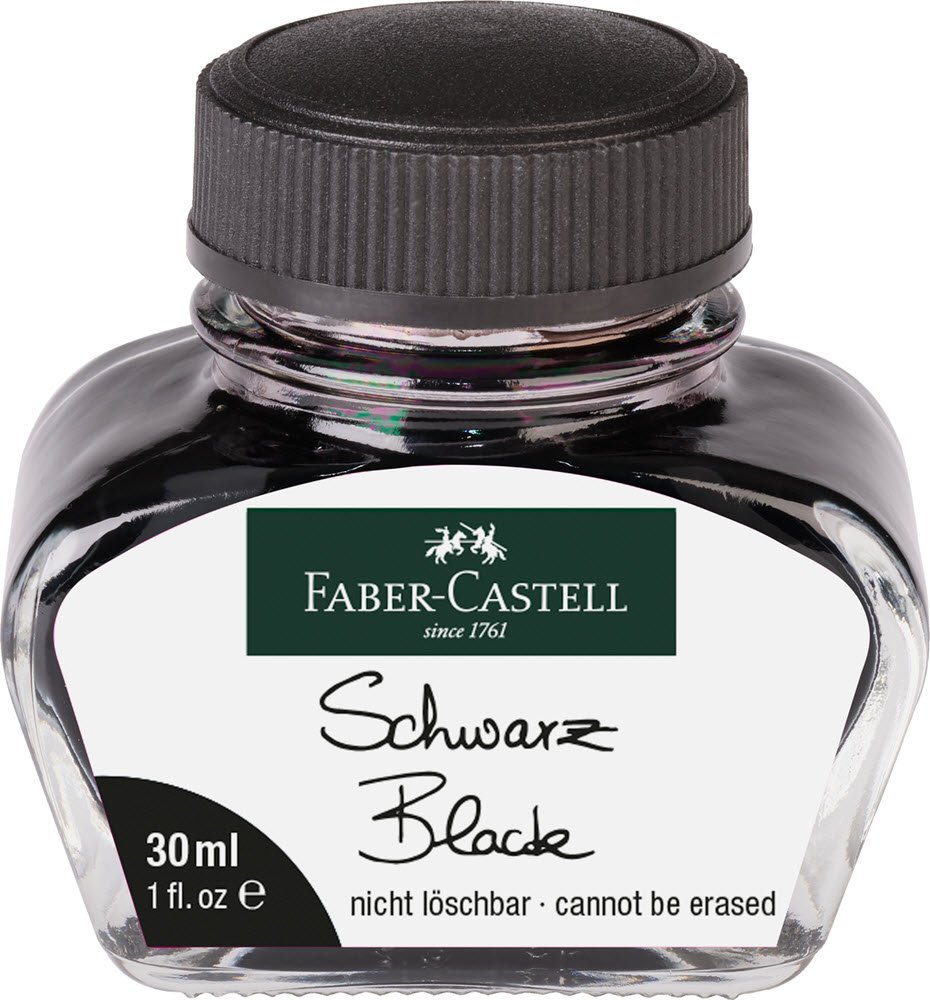 Faber-Castell ink glas 30ml Sort
