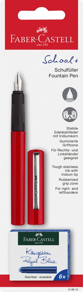 Fyldepen rd m. 6 stk. patroner bl