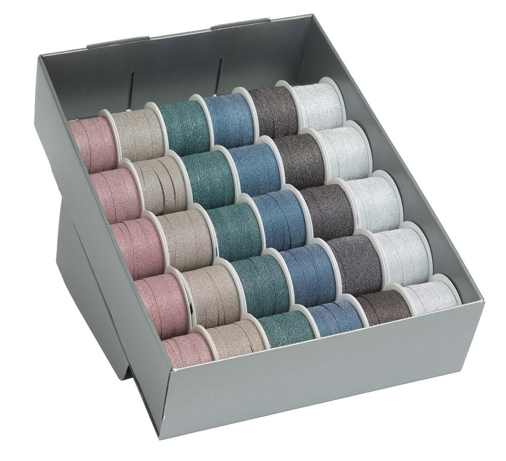 Gavebnd Mat Glitter 10mm x 10m 1 stk. 6 ass. 