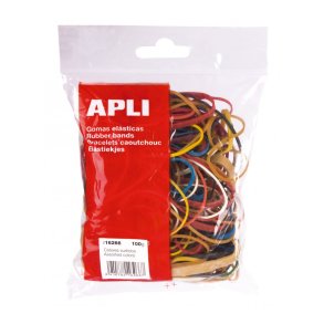 Gummibnd Ass. strrelser 100g. 