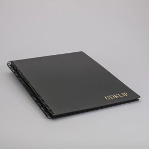 Udklipsbog A4 sort m. spiral 20 sider