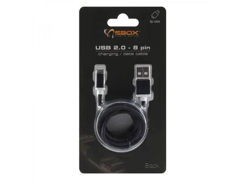 USB 2,0  oplader iPhone sort 1,5 m