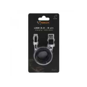 USB 2,0  oplader iPhone sort 1,5 m