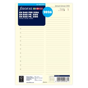 Filofax 2026 A5 Refil dag pr. side