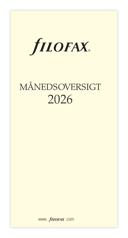 Filofax 2026 Personal Mnedsoversigt
